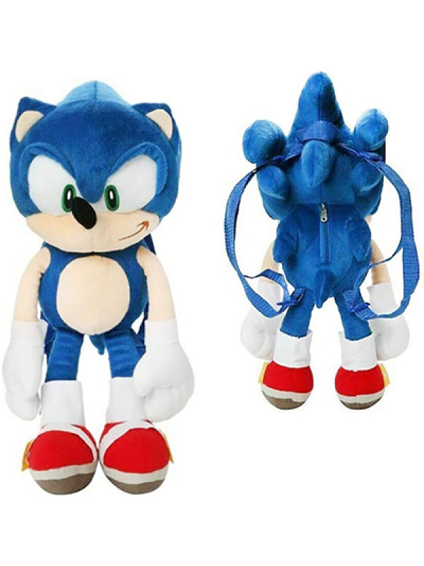 Sonic The Hedgehog Doll Plush Backpack 18 Inch ( Blue )