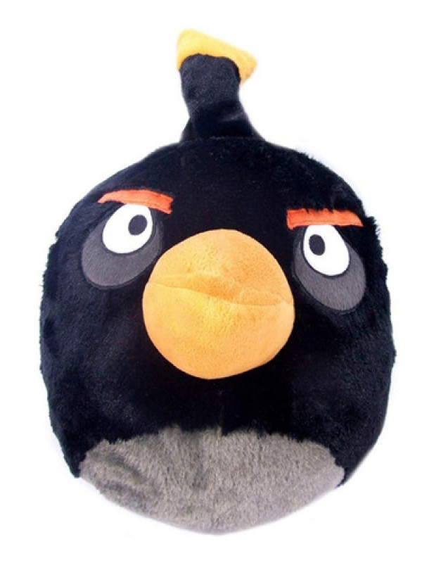 Black Angry Bird Plush Backpack 12 inch