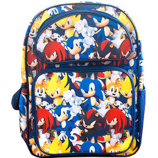 Sonic the Hedgehog All Over Print 16 Inch Large Backpack