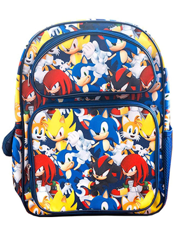 Sonic the Hedgehog All Over Print 16 Inch Large Backpack